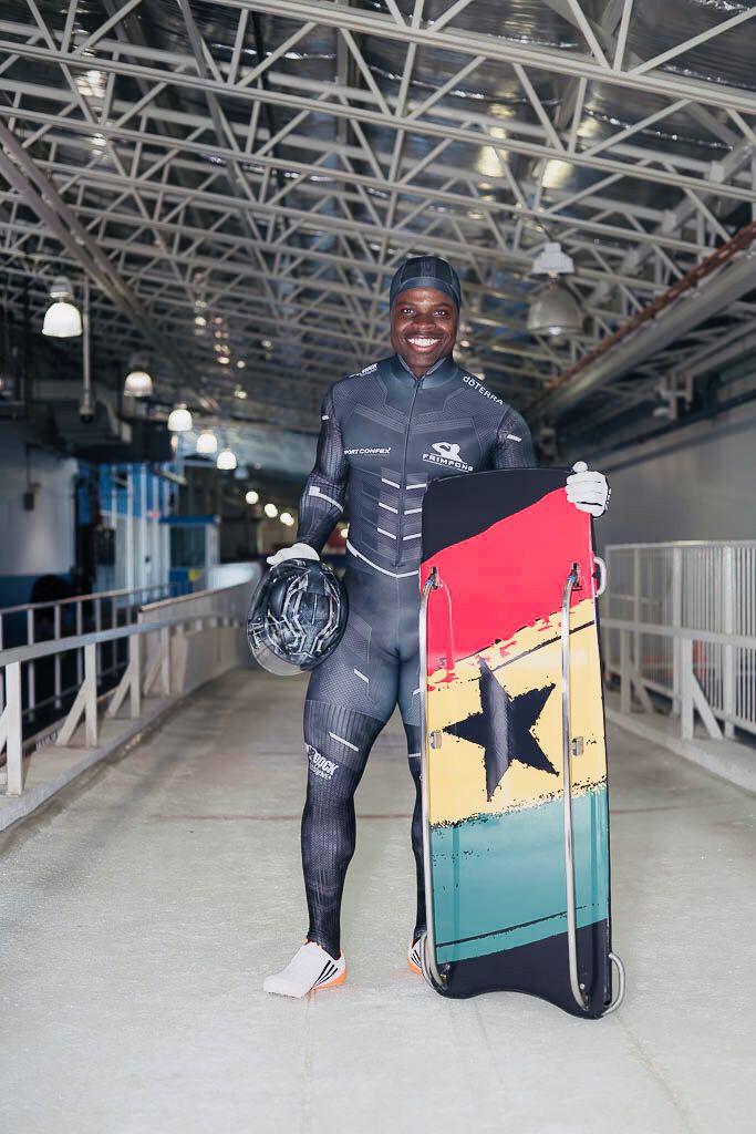 Ghana’s first Skeleton Olympian, Akwasi Frimpong’s story, in a textbook