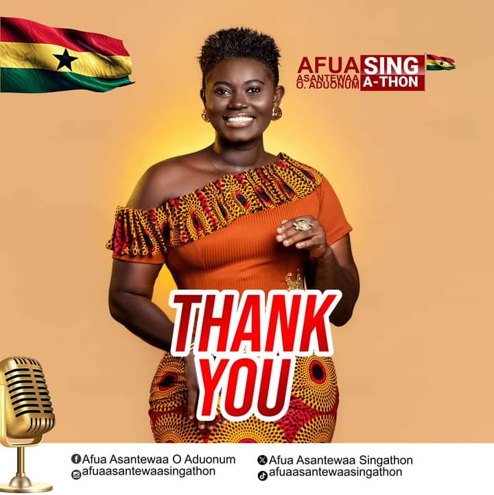 Ghana: Afua Asantewaa concludes sing-A-thon at 126 hours, 52 minutes, awaits Guinness World Record verification